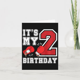 Kids 2nd Birthday Boxing Boy 2 Year Old Boxer Bday Card