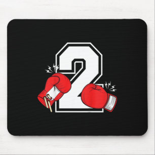 Kids 2nd Birthday Boxing Boy 2 Year Old Boxer Bday Mouse Mat