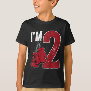 Kids 2nd Birthday Boxing Boy Two Year Old Boxer  T-Shirt