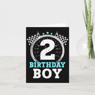 Kids 2nd birthday boy 2 second race car birthday card