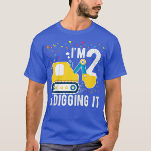 Kids 2nd Birthday Boy 2 Year Old Construction Truc T-Shirt
