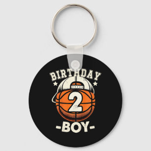 Kids 2nd Birthday Boy 2 Year Old Sketll Theme Deco Key Ring