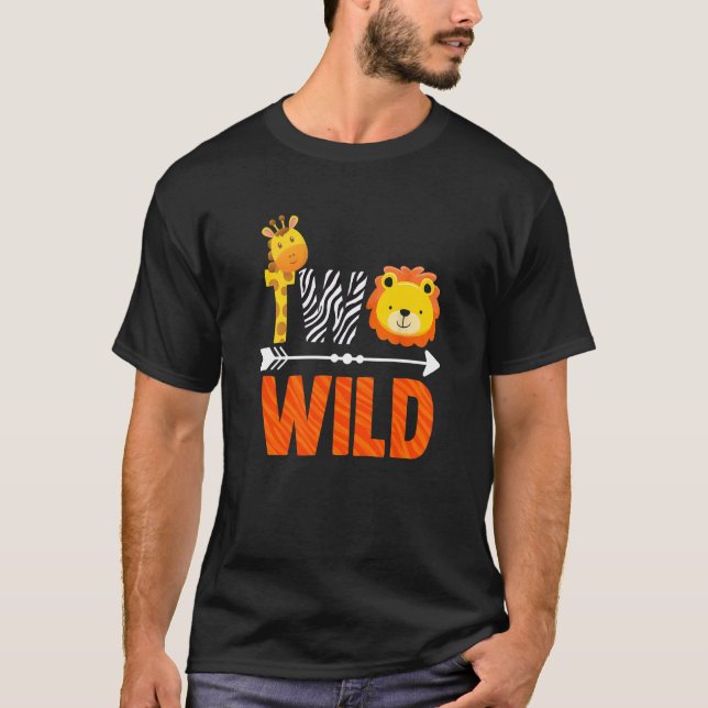 Kids 2nd Birthday Boy Animal Safari Baby Lion 2 Ye T-Shirt (Front)
