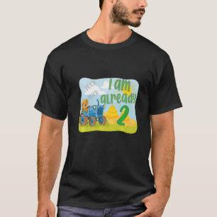 Kids 2nd Birthday Boy Tractor 2 Years T-Shirt
