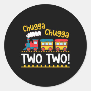 Kids 2nd Birthday Boy Train Chugga Chugga Two Two Classic Round Sticker