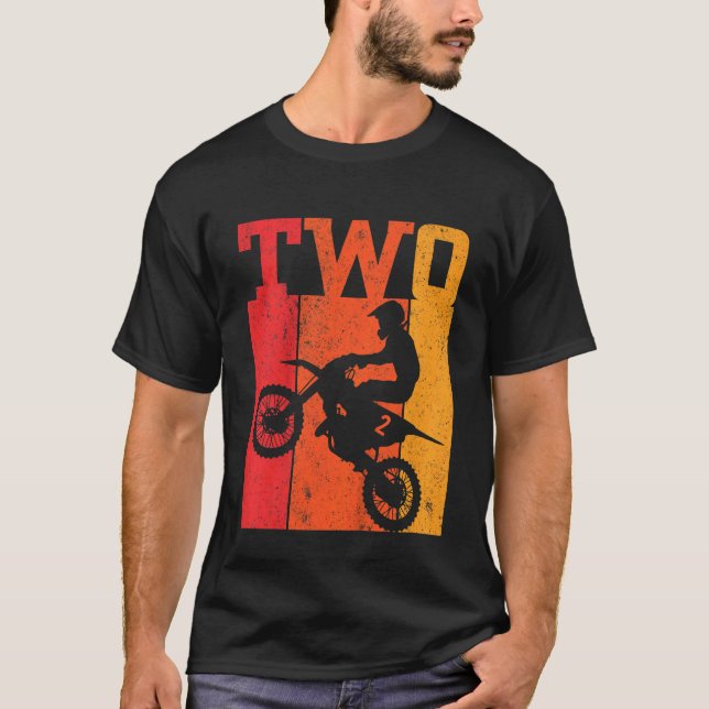 Kids 2nd Birthday Boys 2 Two Dirt Bike Motocross M T-Shirt (Front)