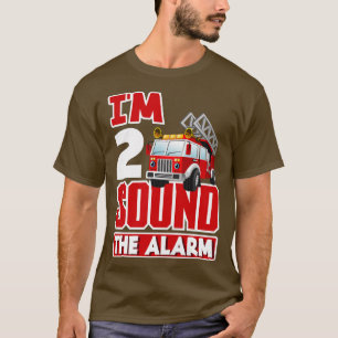 Kids 2nd Birthday Boys 2 Years Fire Truck Firefigh T-Shirt