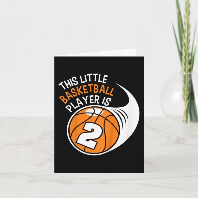 Kids 2nd Birthday Boys Basketball  Sport 2 Year Ol Card (Front)