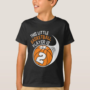 Kids 2nd Birthday Boys Basketball Sport 2 Year Ol T-Shirt