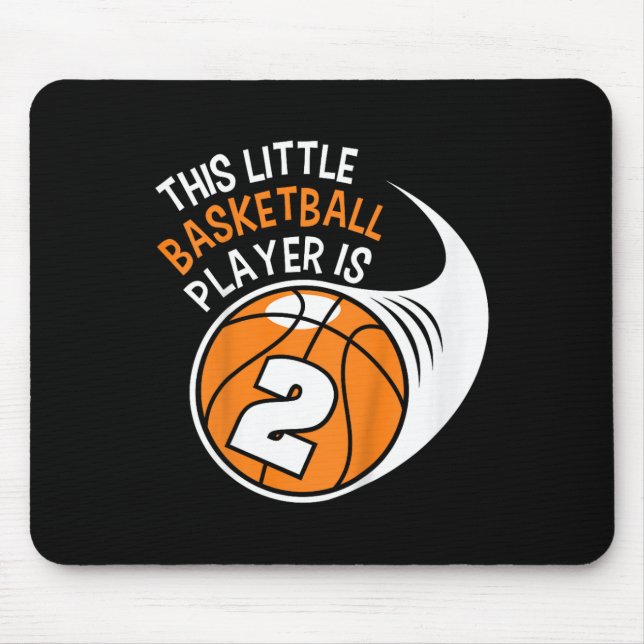 Kids 2nd Birthday Boys Bysketbyll Sport 2 Year Old Mouse Mat (Front)