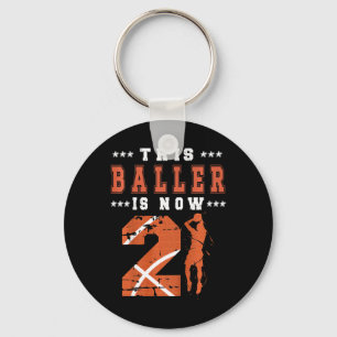 Kids 2nd Birthday Bysketbyll Boy Two Year Old Bysk Key Ring