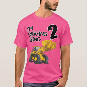 Kids 2nd Birthday Construction Party 2 Years Toddl T-Shirt