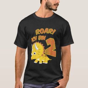 Kids 2nd Birthday Dino Roar I Am 2 Dinosaur Costum T-Shirt