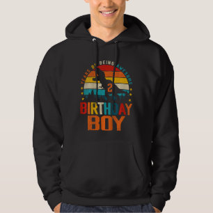 Kids 2nd Birthday Dinosaur Rex 2 Years Of Being A Hoodie