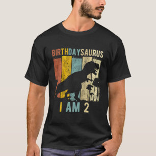Kids 2nd Birthday Dinosaur T Rex 2 Year Old Birthd T-Shirt