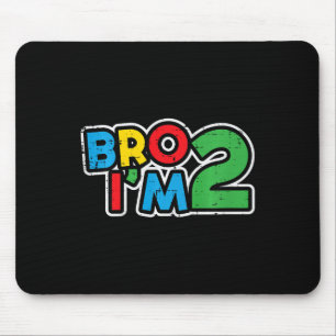 Kids 2nd Birthday Gamer Bro Im 2 Retro Bday Toddle Mouse Mat