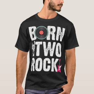 Kids 2Nd Birthday Guitar Born Two 2 Rock Rocker Bd T-Shirt