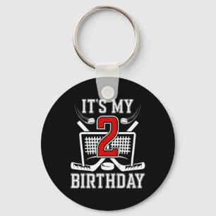 Kids 2nd Birthday Ice Hockey Boy 2 Year Old Ice Ho Key Ring