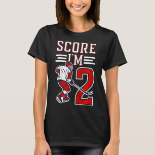 Kids 2nd Birthday Ice Hockey Boy Two Year Old Ice T-Shirt
