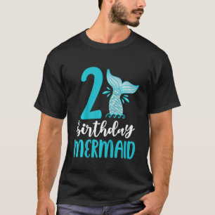 Kids 2nd Birthday Mermaid 2 Girls Matching Family T-Shirt