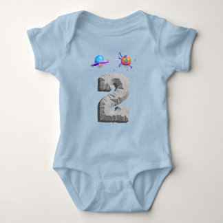 Kids 2nd Birthday Outer Space Galaxy Two Year Old Baby Bodysuit