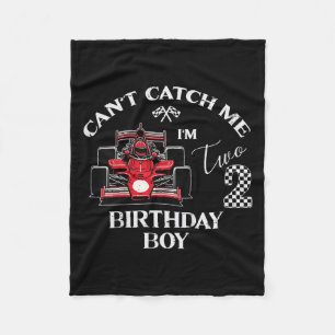 Kids 2nd Birthday Race Car Bday Boy Cant Catch Me Fleece Blanket