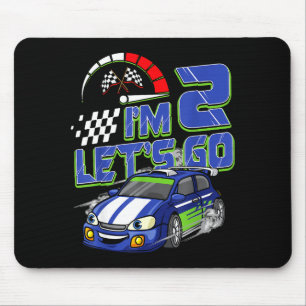 Kids 2nd Birthday Racing Car 2 Year Old Boys Party Mouse Mat