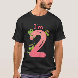 Kids 2nd Birthday T-Rex Dinosaur Second Bday 2 Ye T-Shirt