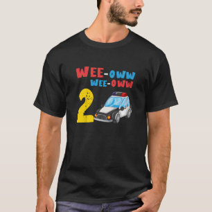 Kids 2nd Birthday Toddler Police Officer Car T-Shirt