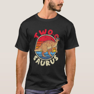 Kids 2nd Birthday Two O Saurus I Parasaurolophus F T-Shirt