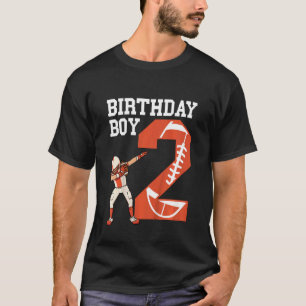 Kids 2nd Football Birthday   2 Years Old Boy Footb T-Shirt