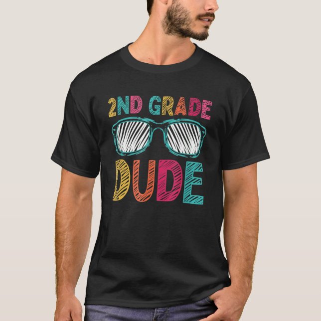 Kids 2nd Grade Dude Second Grade Back To School T-Shirt (Front)