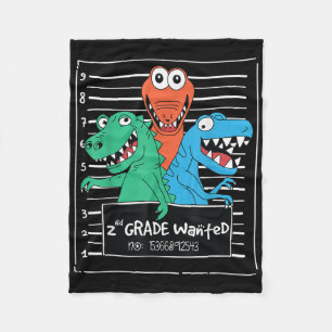 Kids 2nd-grade Wanted Poster Dinosaur Second Grade Fleece Blanket