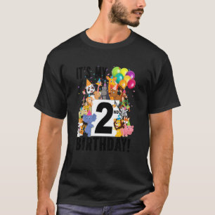Kids 2nd Jungle Animals Wildlife Birthday Party A T-Shirt