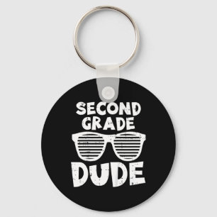 Kids 2nd Second Grade Dude Back To School First Da Key Ring