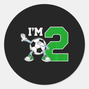 Kids 2nd Soccer Birthday Party Two Year Old Soccer Classic Round Sticker