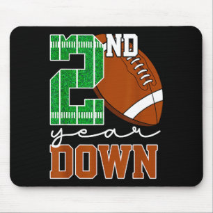 Kids 2nd Year Down Football Birthday Boy Party 2 Y Mouse Mat