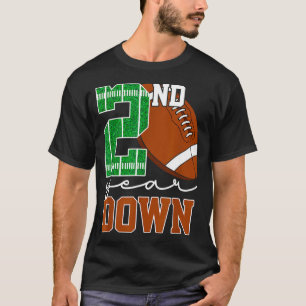 Kids 2nd Year Down Football Birthday Boy Party 2 Y T-Shirt