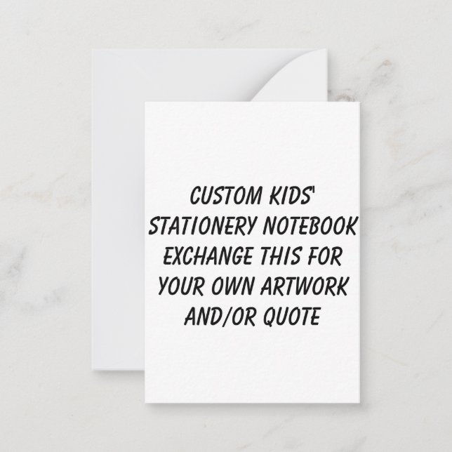 Kids  3.5" x 2.5" Flat Note Personalised Card (Front)