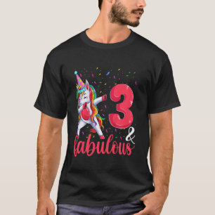 Kids 3 And Fabulous Birthday Outfit Toddler Birthd T-Shirt