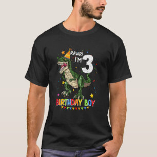 Kids 3 Birthday Boy Kids 3 Year Old 3rd Birthday D T-Shirt