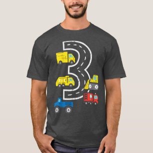 Kids 3 Road Construction Vehicles Trucks Cute 3rd T-Shirt