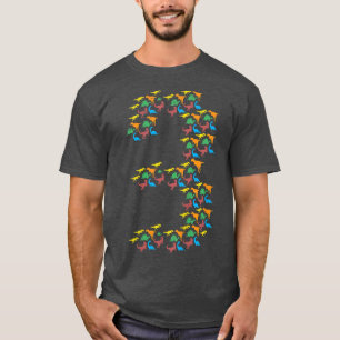 Kids 3 Shaped Dinosaurs Cute Three Years Old 3rd B T-Shirt