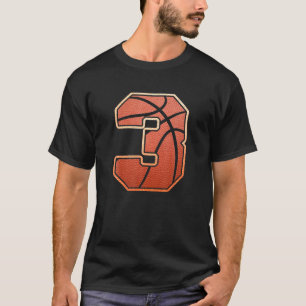 Kids 3 Year Old 3Rd Basketball Birthday Partytheme T-Shirt