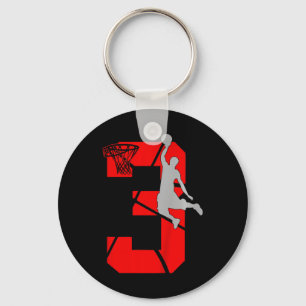 Kids 3 Year Old 3rd Bysketbyll Birthday Partytheme Key Ring