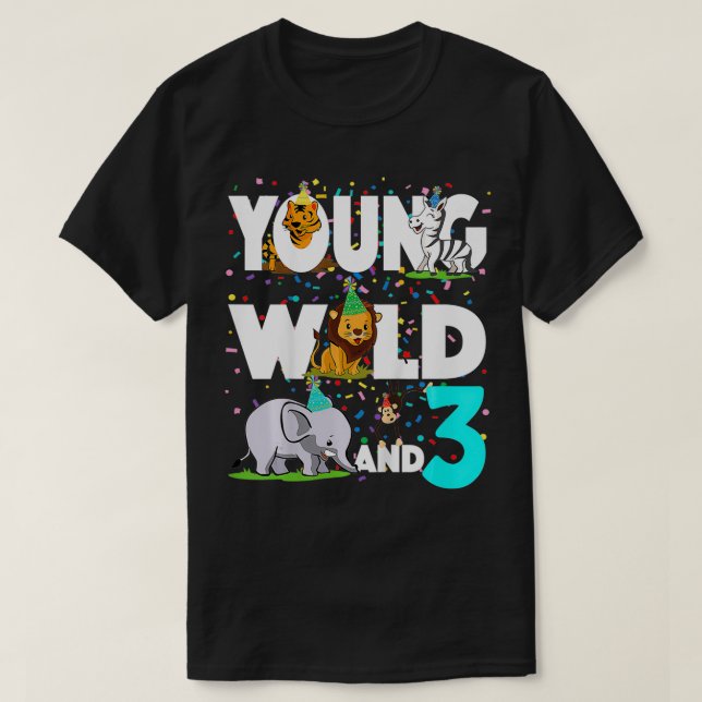 Kids 3 year old Birthday Boy Safari Zoo Jungle (Yo T-Shirt (Design Front)