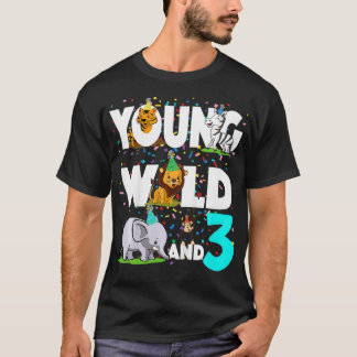 Kids 3 year old Birthday Boy Safari Zoo Jungle (Yo T-Shirt