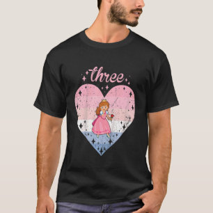 Kids 3 Year Old Cute Princess Birthday Girl 3rd B  T-Shirt