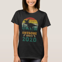 Kids 3 Year Old Dinosaur Awesome Since 2020 3rd Bi