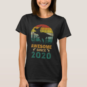 Kids 3 Year Old Dinosaur Awesome Since 2020 3rd Bi T-Shirt